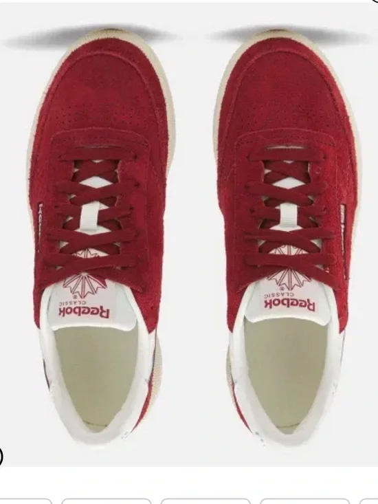 Reebok Classics Club C 85 Trainers Sneakers Hairy Suede Low-Top Sneakers Red 9 - Picture 7 of 15